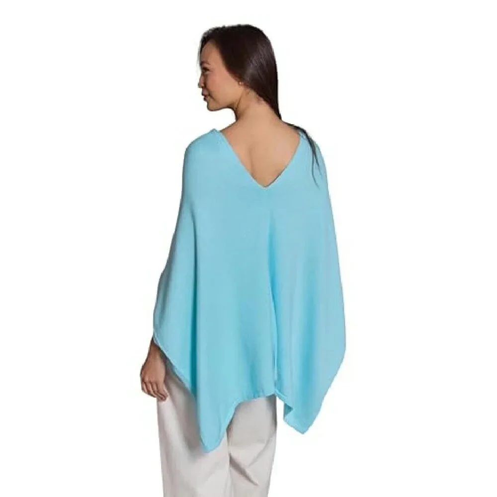 Lightweight Cashmere Blend Poncho - Super Soft 95% Cotton 5% Cashmere